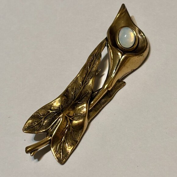 Lot of 8 Assorted Vintage Yellow Gold Tone Costume Jewelry Brooch Pins Wearable - Picture 3 of 10